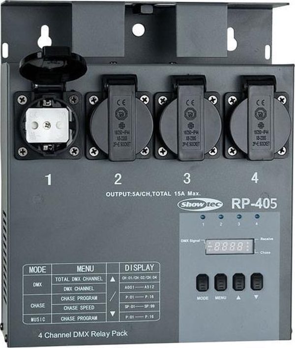 Showtec RP-405, Switchpack met relay, DMX