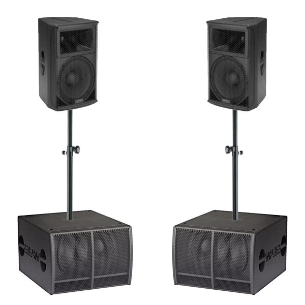 Speaker Set: 2x EAW JFX290, 2x EAW SBX220 (wide, 3-way)