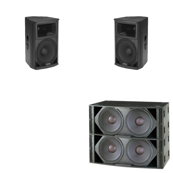 Speaker Set: 2x EAW JFX260, 2x EV X-SUB (fly, 3-way)