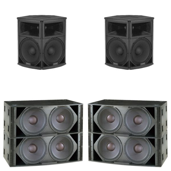 Speaker Set: 4x EAW JFX260, 4x EV X-SUB (fly, 3-way)