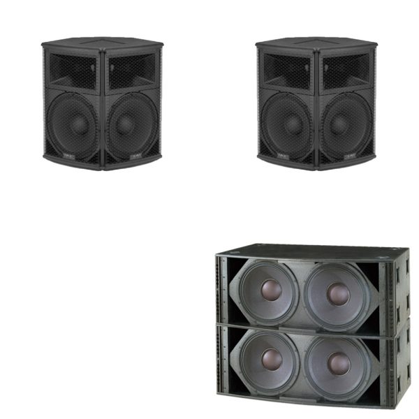 Speaker Set: 4x EAW JFX260, 2x EV X-SUB (fly, 3-way)